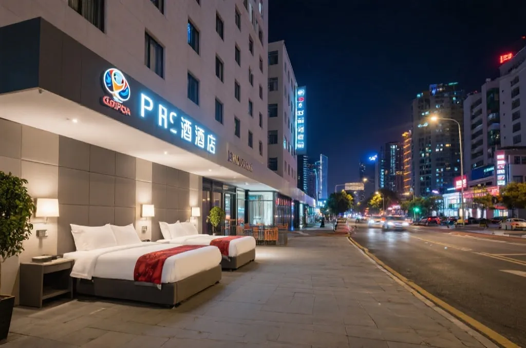 墨西哥城球迷入住的城市酒店与街区夜景
